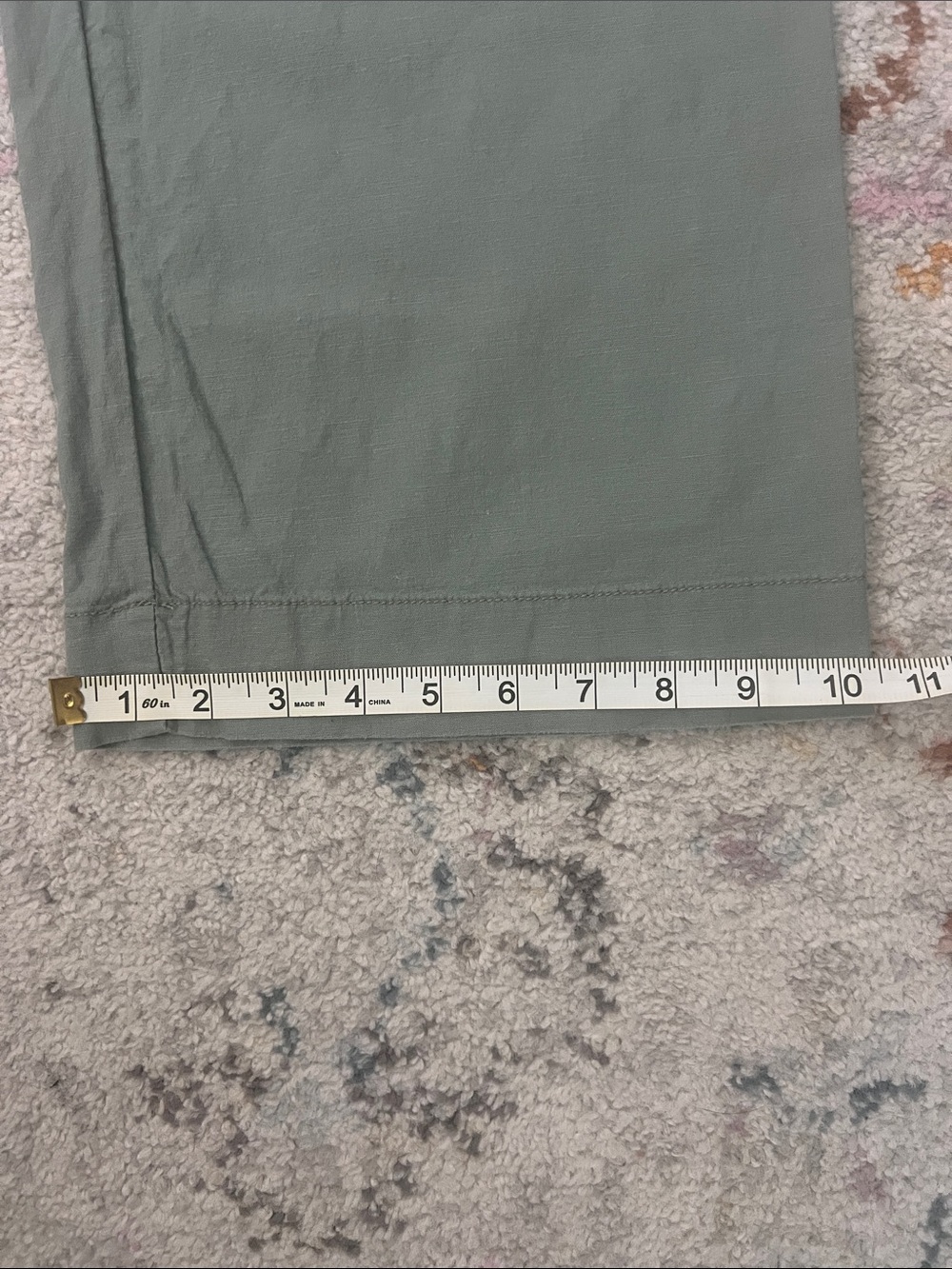 Maeve Collette Linen Stretch High-Rise Wide-Leg Pants in Sage Green - Picture 4 of 6